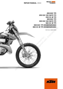 KTM 250 300 EXC XC-W TPI Repair Manual 2022 - 2-Stroke Enduro Workshop Manual PDF