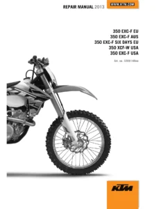 KTM 350 EXC-F XCF-W Repair Manual 2013 - Full Workshop Manual PDF