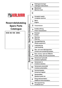Kalmar DCE 90-180 Forklift 2006-Onwards Spare Parts Catalogue PDF