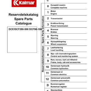 Kalmar DCE/DCF280-500 DCF90-100 Spare Parts Catalogue 920936.0151