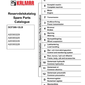 Kalmar DCF300-12LB Spare Parts Catalogue B9708 - Illustrated Parts PDF