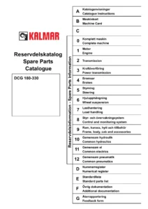 Kalmar DCG 180-330 Spare Parts Catalogue 920936.0179 PDF