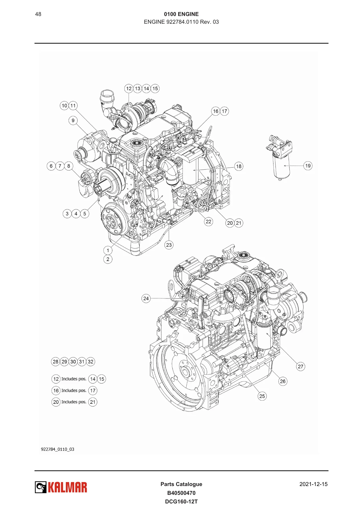 Kalmar DCG160-12T Forklift Truck Parts Catalogue B40500470 - Image 3
