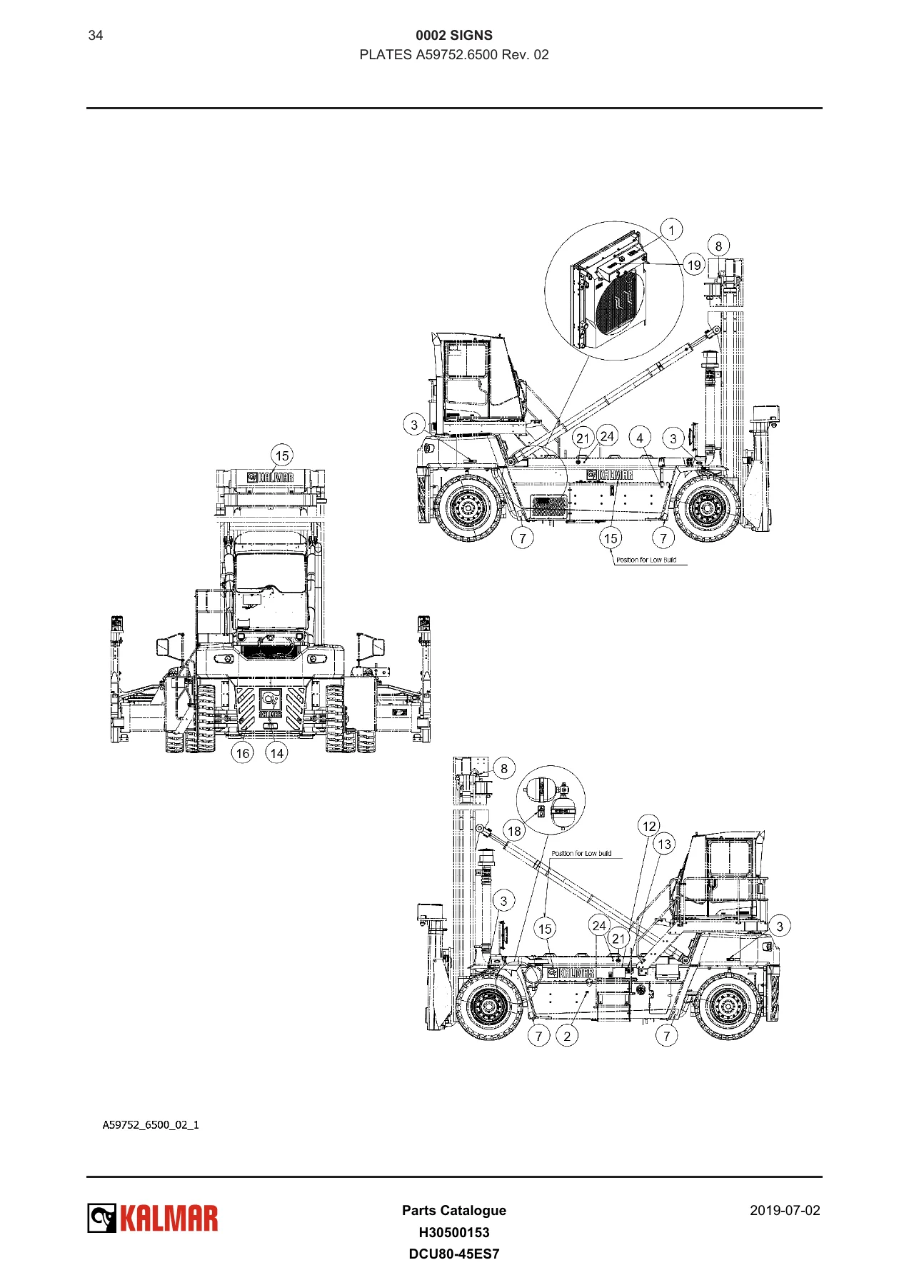Kalmar DCU80-45ES7 Empty Container Handler 2019 Parts Catalogue PDF - Image 2