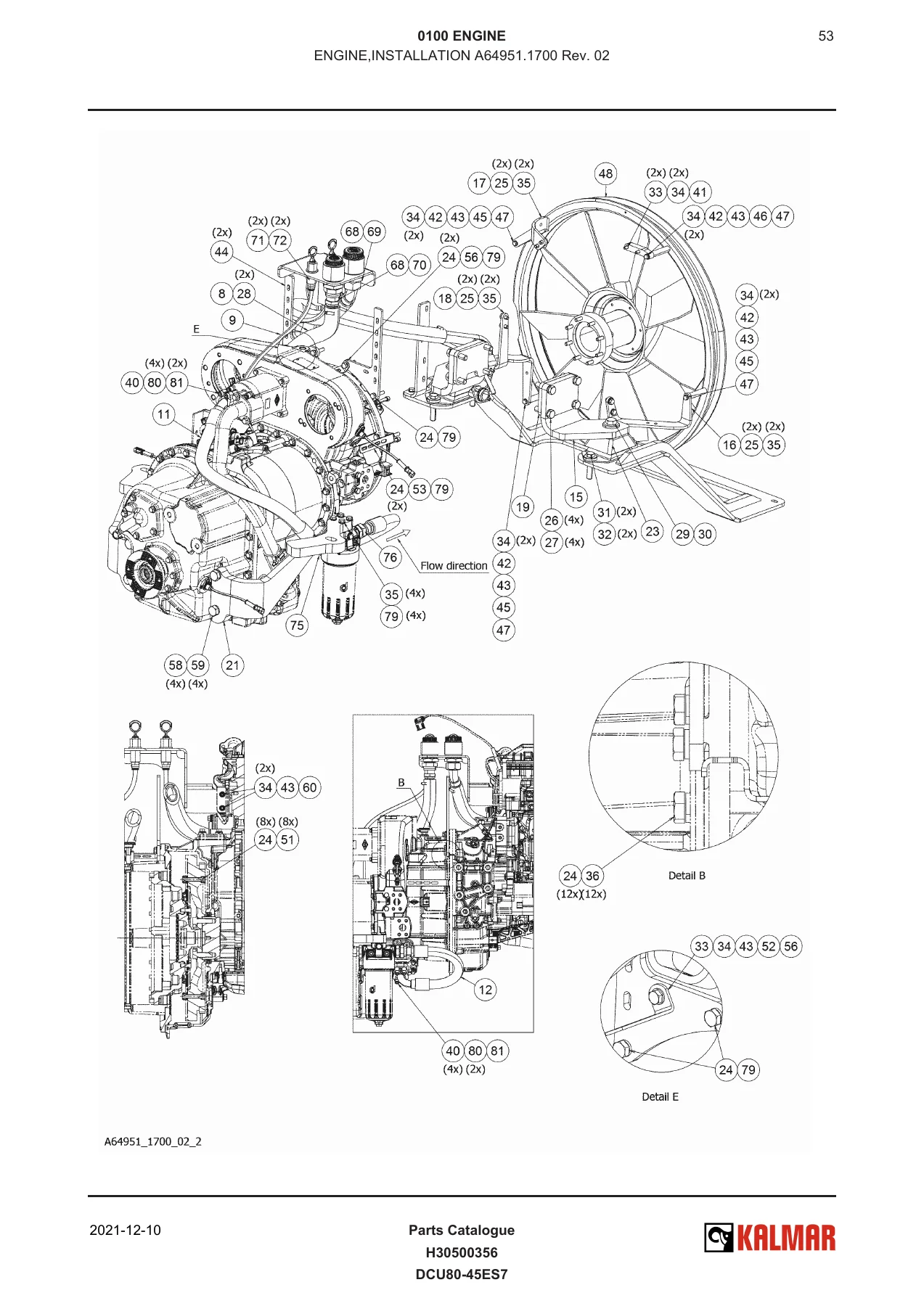Kalmar DCU80-45ES7 Empty Container Handler Parts Catalogue H30500356 - 2021 PDF - Image 3