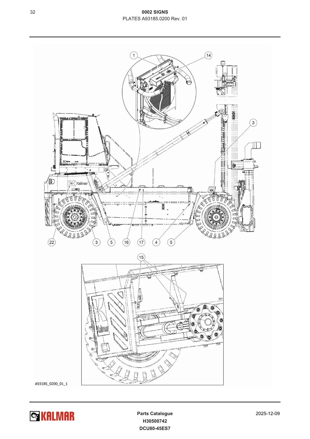 Kalmar DCU80-45ES7 Empty Container Handler Parts Catalogue H30500742 - 912 Page PDF Spare Parts Manual - Image 2