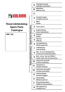 Kalmar DRF 100 Spare Parts Catalogue 920936.0150 Illustrated Parts Manual PDF