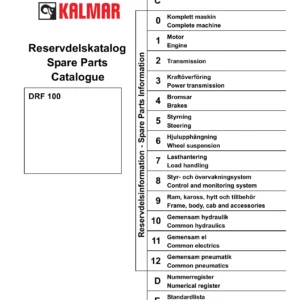 Kalmar DRF 100 Spare Parts Catalogue 920936.0150 Illustrated Parts Manual PDF