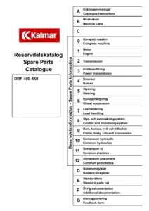 Kalmar DRF 400-450 Parts Catalogue 920936.0140 – Illustrated Spare Parts PDF