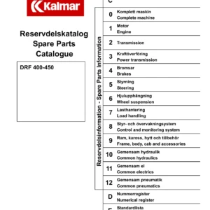 Kalmar DRF 400-450 Parts Catalogue 920936.0140 – Illustrated Spare Parts PDF