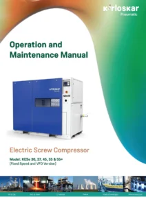 Kirloskar KESe 30 37 45 55 55+ Electric Screw Compressor Operation and Maintenance Manual PDF