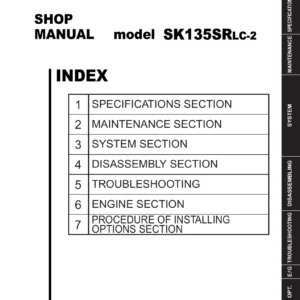 Kobelco SK135SRLC-2 Excavator Shop Manual - Complete PDF Service & Repair Guide