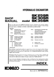 Kobelco SK25SR SK30SR SK35SR Hydraulic Excavator Shop Manual PDF