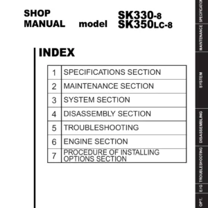 Kobelco SK330-8 SK350LC-8 Hydraulic Excavator Shop Manual S5LC0011E02