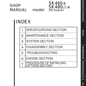 Kobelco SK460-8 SK480LC-8 HS Engine Hydraulic Excavator Shop Manual PDF