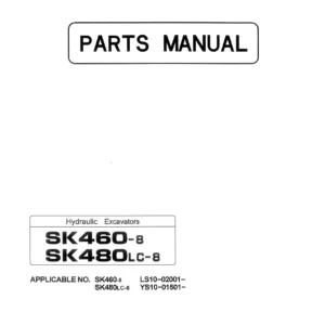 Kobelco SK460-8, SK480LC-8 Hydraulic Excavator Parts Catalog Manual