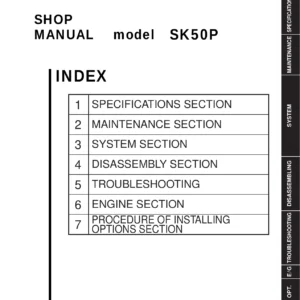 Kobelco SK50P Hydraulic Excavator Shop Manual S5PS0010E02 PDF