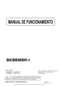 Kobelco SK85MSR-7 Manual de Funcionamiento 2024 en Español - S2LF00023ES15