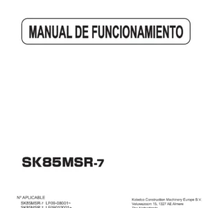 Kobelco SK85MSR-7 Manual de Funcionamiento 2024 en Español - S2LF00023ES15