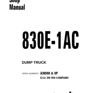 Komatsu 830E-1AC Dump Truck Shop Manual - Serial A30590 & Up - PDF Download