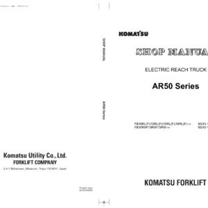 Komatsu AR50 Series Electric Reach Truck Shop Manual - FB10RL/FB13RL/FB15RL/FB18RL-14 and FB10RW/FB13RW/FB15RW-14