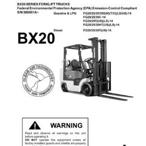Komatsu BX20 Series Forklift Service Manual - FG20 FG25 FG30 FD20 FD25 FD30 - PDF