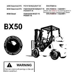 Komatsu BX50 Series Forklift Trucks Parts Manual 2010 - Gas/LPG/Diesel PDF