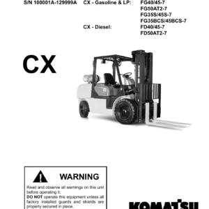 Komatsu CX Series Forklift Trucks Parts Manual PM212-6 - Gas, LP & Diesel Models PDF