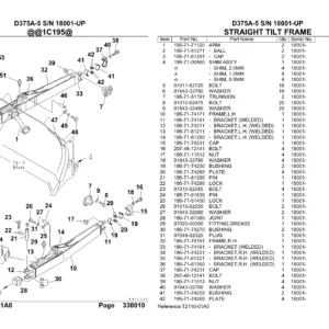Komatsu D375A-5 Bulldozer Parts Book Manual S/N 18001 and Up