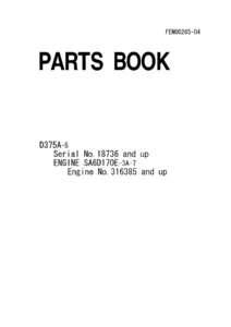 Komatsu D375A-5 Crawler Dozer Parts Book - Serial 18736 & Up | FEN00265-04