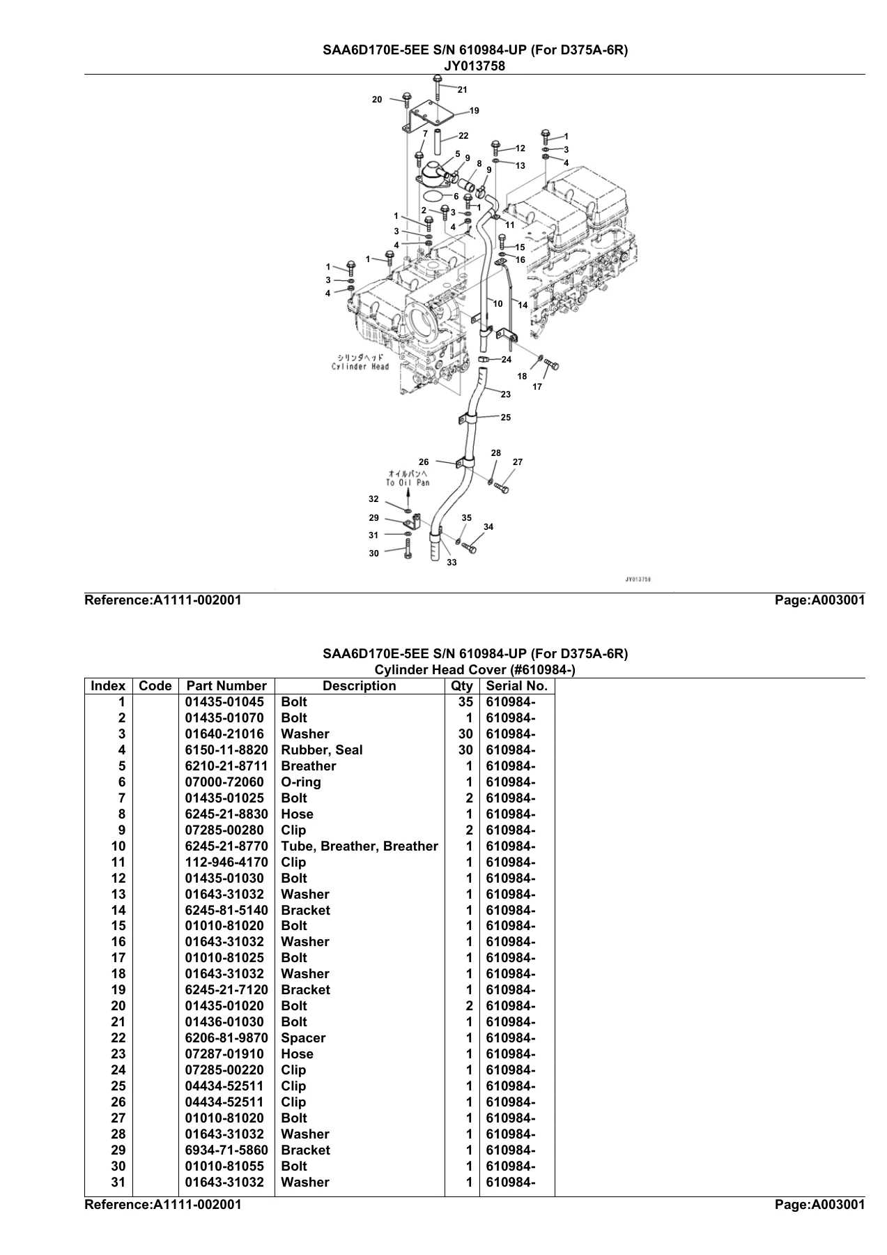 Komatsu D375A-6R Bulldozer Parts Book Serial 65001-Up – PDF Catalog - Image 2