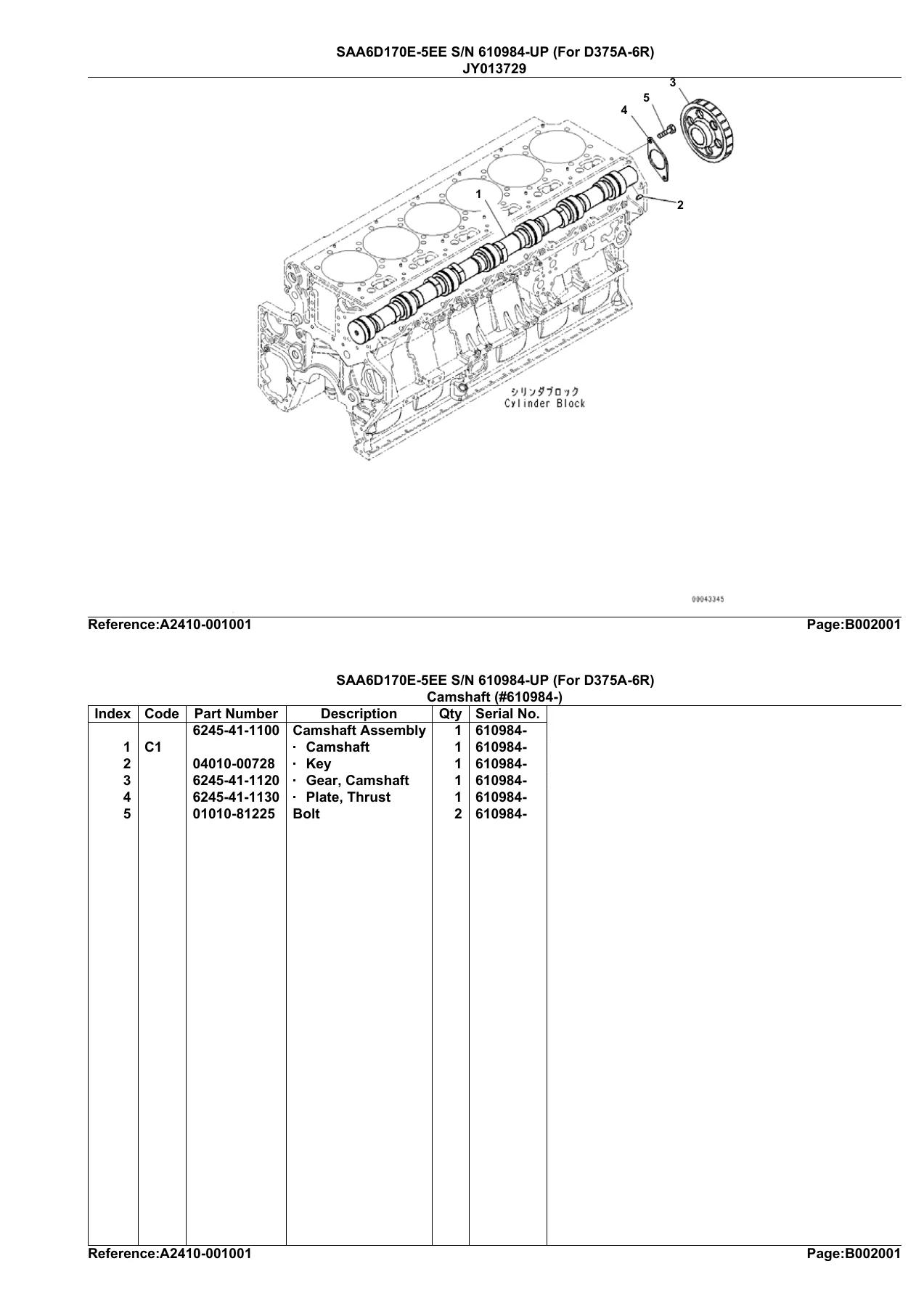 Komatsu D375A-6R Bulldozer Parts Book Serial 65001-Up – PDF Catalog - Image 3