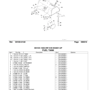 Komatsu D61EX-15E0-BW Bulldozer Parts Catalog Manual SN B45001 Up