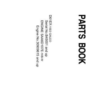 Komatsu D61EX-15E0 GALEO Dozer Parts Book PDF – Serial B45001 & Up (KEPB032800)
