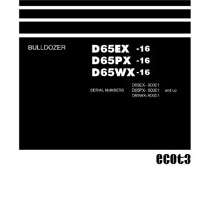 Komatsu D65EX-16 D65PX-16 D65WX-16 Bulldozer Shop Manual SEN04887-20