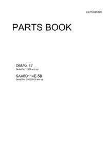 Komatsu D65PX-17 Parts Book EEPC025100 - Serial No. 1528 and Up