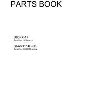 Komatsu D65PX-17 Parts Book EEPC025100 - Serial No. 1528 and Up