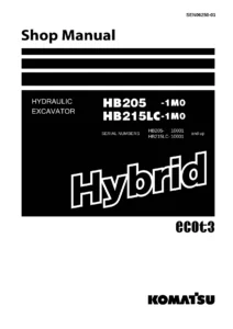 Komatsu HB205-1M0 HB215LC-1M0 Hybrid Excavator Shop Manual SEN06250-01 (2013)