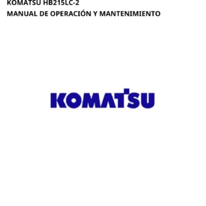 Komatsu HB215LC-2 Hydraulic Excavator Operation and Maintenance Manual (Spanish) - UENAM01522
