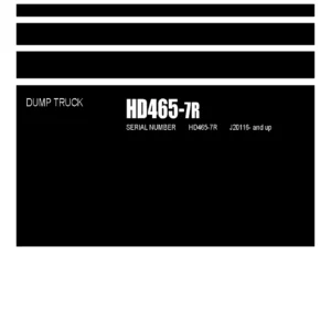 Komatsu HD465-7R Dump Truck Parts Book - Serial No. J20116 and Up (PDF Download)