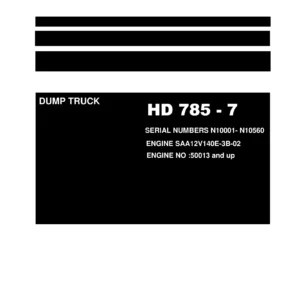 Komatsu HD785-7 Dump Truck Parts Book FEN00222-01-N1-00 - Serial N10001-N10560 Engine SAA12V140E-3B-02 PDF Catalog
