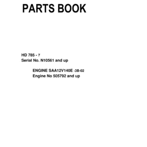Komatsu HD785-7 Dump Truck Parts Book FEN02186-00-NI-02 Volume 2 PDF Download