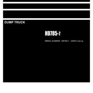 Komatsu HD785-7 Dump Truck Parts Book LEPBH78701 - Serial J20001 and Up