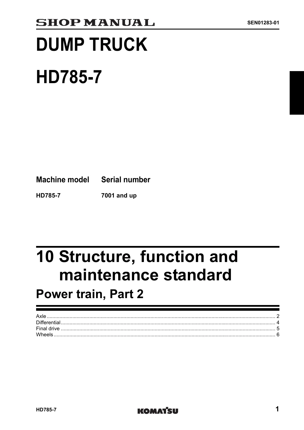 Komatsu HD785-7 Dump Truck Workshop Repair Service Manual – PDF Download - Image 2