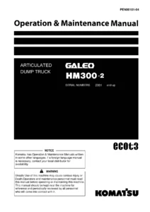 Komatsu HM300-2 GALEO Articulated Dump Truck Operation & Maintenance Manual - 2007 PDF
