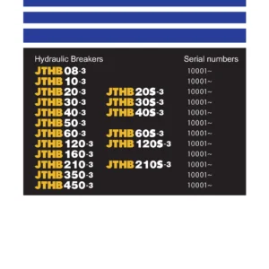 Komatsu JTHB-3 Series Hydraulic Breakers Shop Manual SEN06343-00