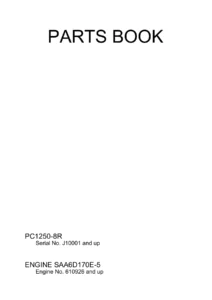Komatsu PC1250-8R Parts Book LEPBP128R2 - 2012 Hydraulic Excavator Parts Catalog PDF