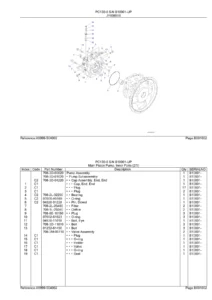 Komatsu PC130-8 Hydraulic Excavator Parts Catalog PDF - Serial B10001 and Up