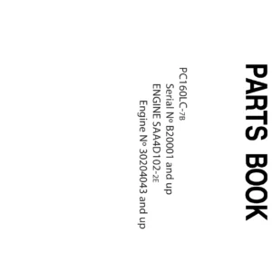 Komatsu PC160LC-7B Parts Book PDF - KEPB003406 - Serial B20001 and Up