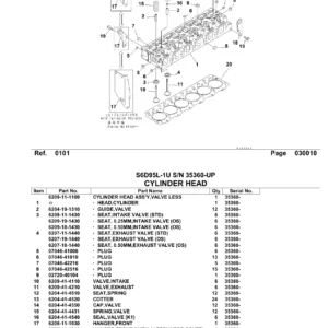 Komatsu PC200-5 Excavator Parts Catalog Manual - PC200-5 S/N 45001-UP